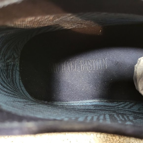 Michael Bastian Men's Size US 9 Fashion Blue Leaf Canvas Stitchout Chukka Boots. - Picture 8 of 10